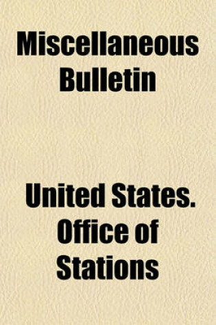 Cover of Miscellaneous Bulletin Volume 1-3