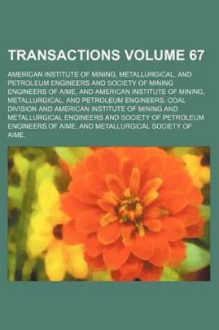 Cover of Transactions Volume 67