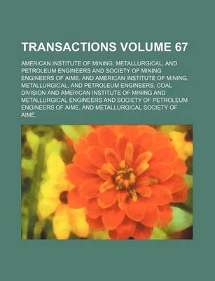 Book cover for Transactions Volume 67