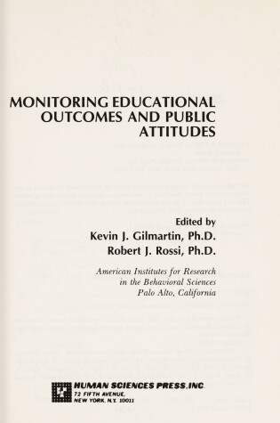 Cover of Monitoring Educational Outcomes and Public Attitudes