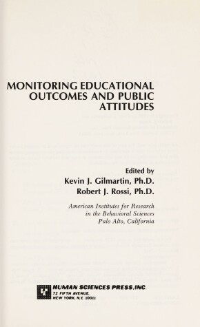 Book cover for Monitoring Educational Outcomes and Public Attitudes