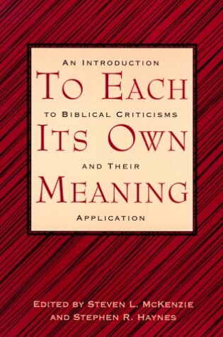 Cover of To Each Its Own Meaning