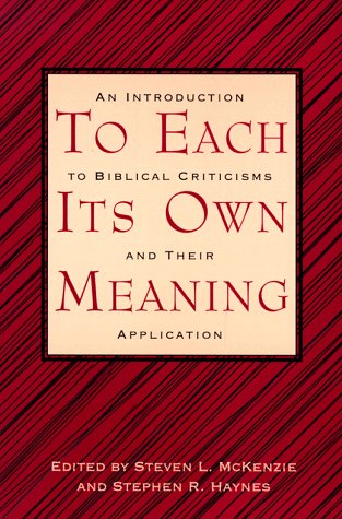 Book cover for To Each Its Own Meaning