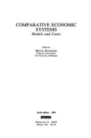 Cover of Comparative Economic Systems