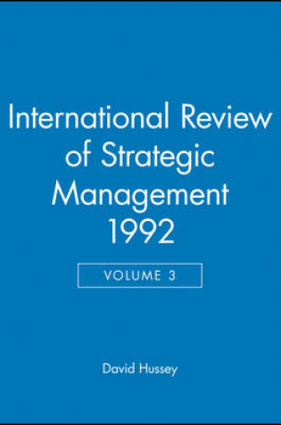 Cover of International Review of Strategic Management 1992, Volume 3