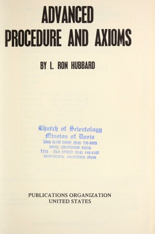 Cover of Advanced Procedures & Axioms