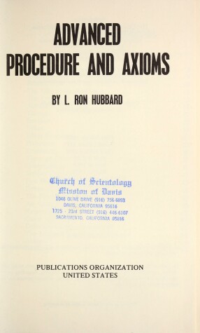 Book cover for Advanced Procedures & Axioms