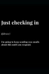 Book cover for Just Checking In