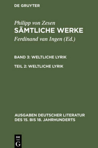 Cover of Weltliche Lyrik