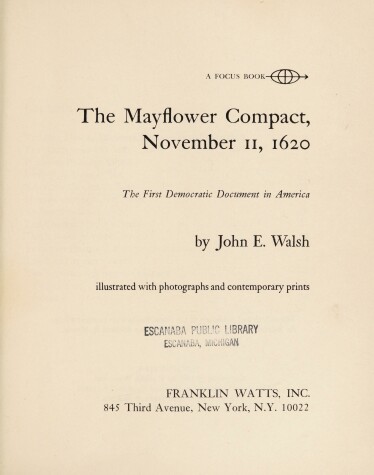 Cover of The Mayflower Compact, November 11, 1620