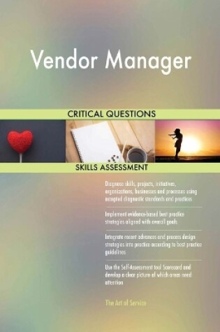 Cover of Vendor Manager Critical Questions Skills Assessment