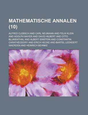 Book cover for Mathematische Annalen (10 )