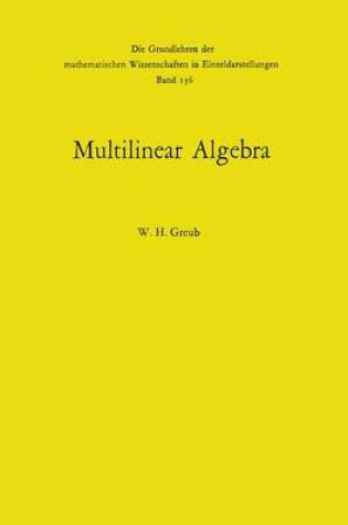 Cover of Multilinear Algebra.