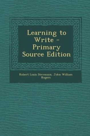 Cover of Learning to Write