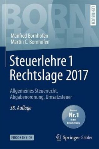 Cover of Steuerlehre 1 Rechtslage 2017