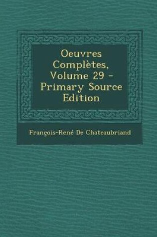 Cover of Oeuvres Completes, Volume 29