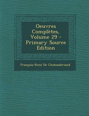 Book cover for Oeuvres Completes, Volume 29