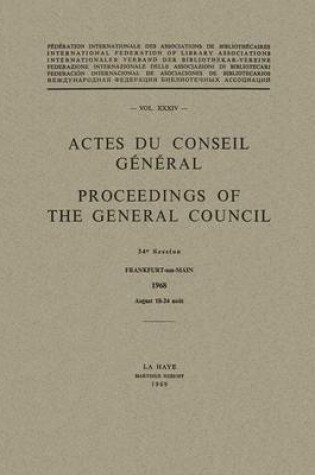 Cover of Actes du Conseil General / Proceedings of the General Council