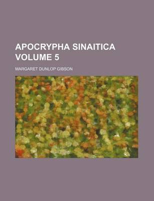 Book cover for Apocrypha Sinaitica Volume 5