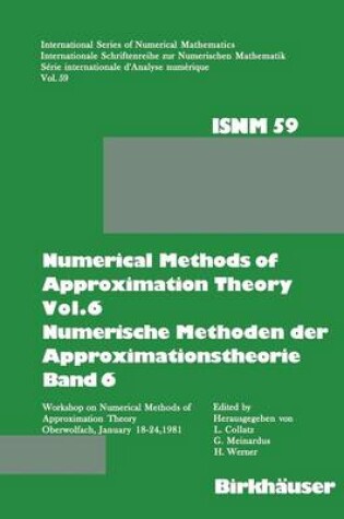 Cover of Numerical Methods of Approximation Theory, Vol.6 \ Numerische Methoden der Approximationstheorie, Band 6