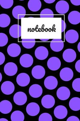 Book cover for Black and purple polka dot print notebook