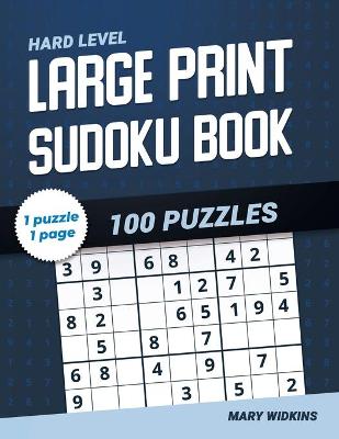 Book cover for Large Print Sudoku Book Hard Level 100 Puzzles