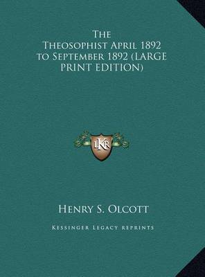 Book cover for The Theosophist April 1892 to September 1892