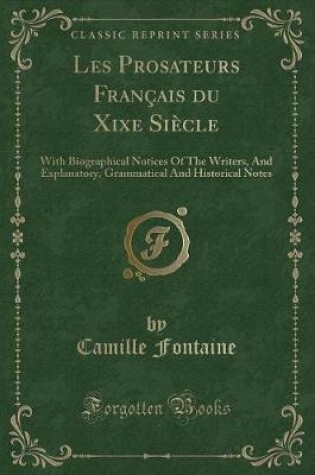 Cover of Les Prosateurs Français Du Xixe Siècle