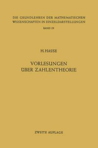 Cover of Vorlesungen UEber Zahlentheorie