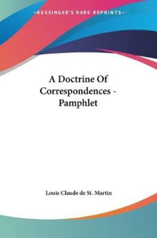 Cover of A Doctrine Of Correspondences - Pamphlet