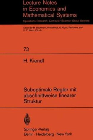 Cover of Suboptimale Regler mit Abschnittweise Linearer Struktur