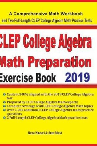 Cover of CLEP College Algebra Math Preparation Exercise Book