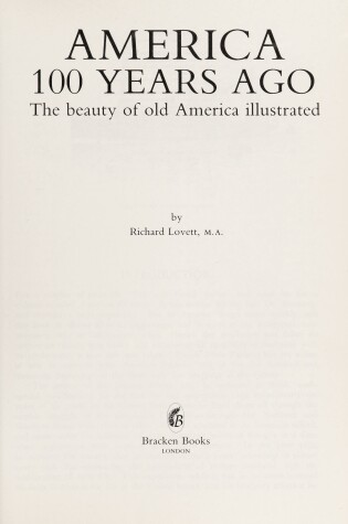 Cover of America One Hundred Years Ago