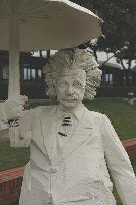 Book cover for Albert Einstein Statue Holding an Umbrella - Blank Lined Notebook