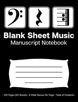 Book cover for Blank Sheet Music Manuscript Notebook