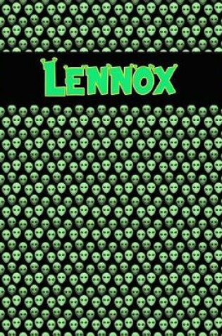 Cover of 120 Page Handwriting Practice Book with Green Alien Cover Lennox