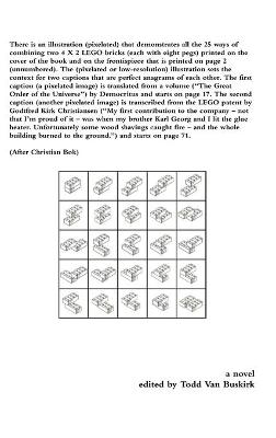 Book cover for There is an illustration (pixelated) that demonstrates all the 25 ways of combining two 4 X 2 LEGO bricks (each with eight pegs) printed on the cover of the book and on the frontispiece that is printed on page 2 (unnumbered). The (pixelated...