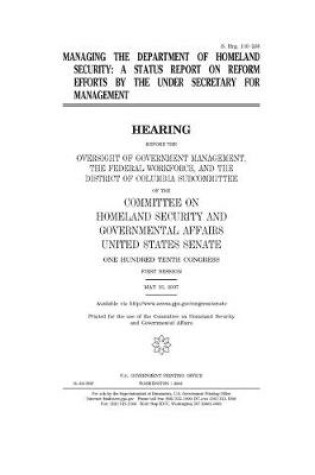 Cover of Managing the Department of Homeland Security