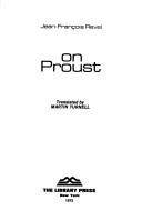 Book cover for On Proust