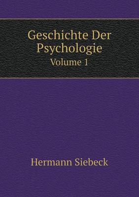 Book cover for Geschichte Der Psychologie Volume 1