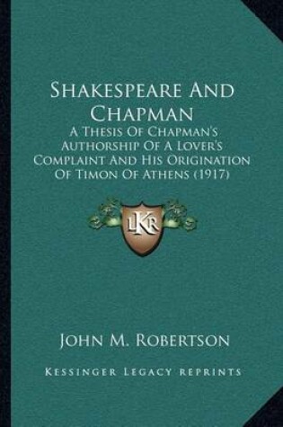 Cover of Shakespeare and Chapman