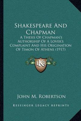 Book cover for Shakespeare and Chapman