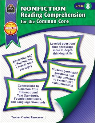 Cover of Nonfiction Reading Comprehension for the Common Core Grd 8