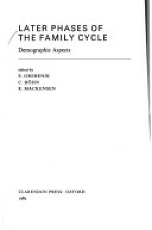 Cover of Later Phases of the Family Cycle