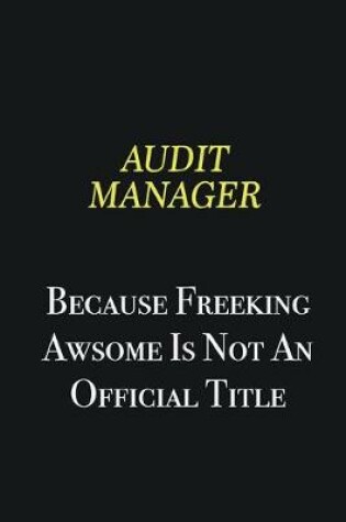 Cover of Audit Manager because freeking awsome is not an official title