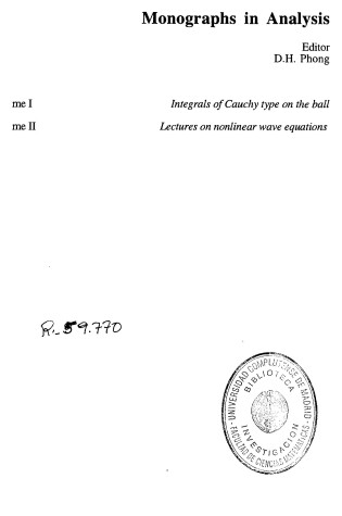 Cover of Lectures on Nonlinear Wave Equations