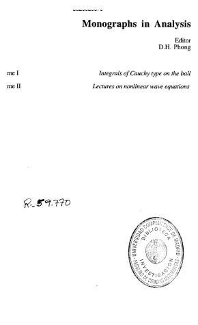 Book cover for Lectures on Nonlinear Wave Equations