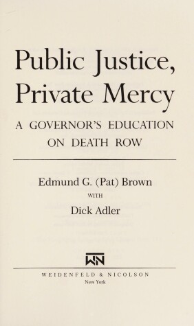 Book cover for Public Justice, Private Mercy