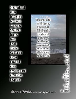 Book cover for Motivational ideas in English for Czech Language Speakers images from beach Malibu California use as notebook diary greeting card decoration keepsake