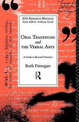 Book cover for Oral Traditions and the Verbal Arts: A Guide to Research Practices